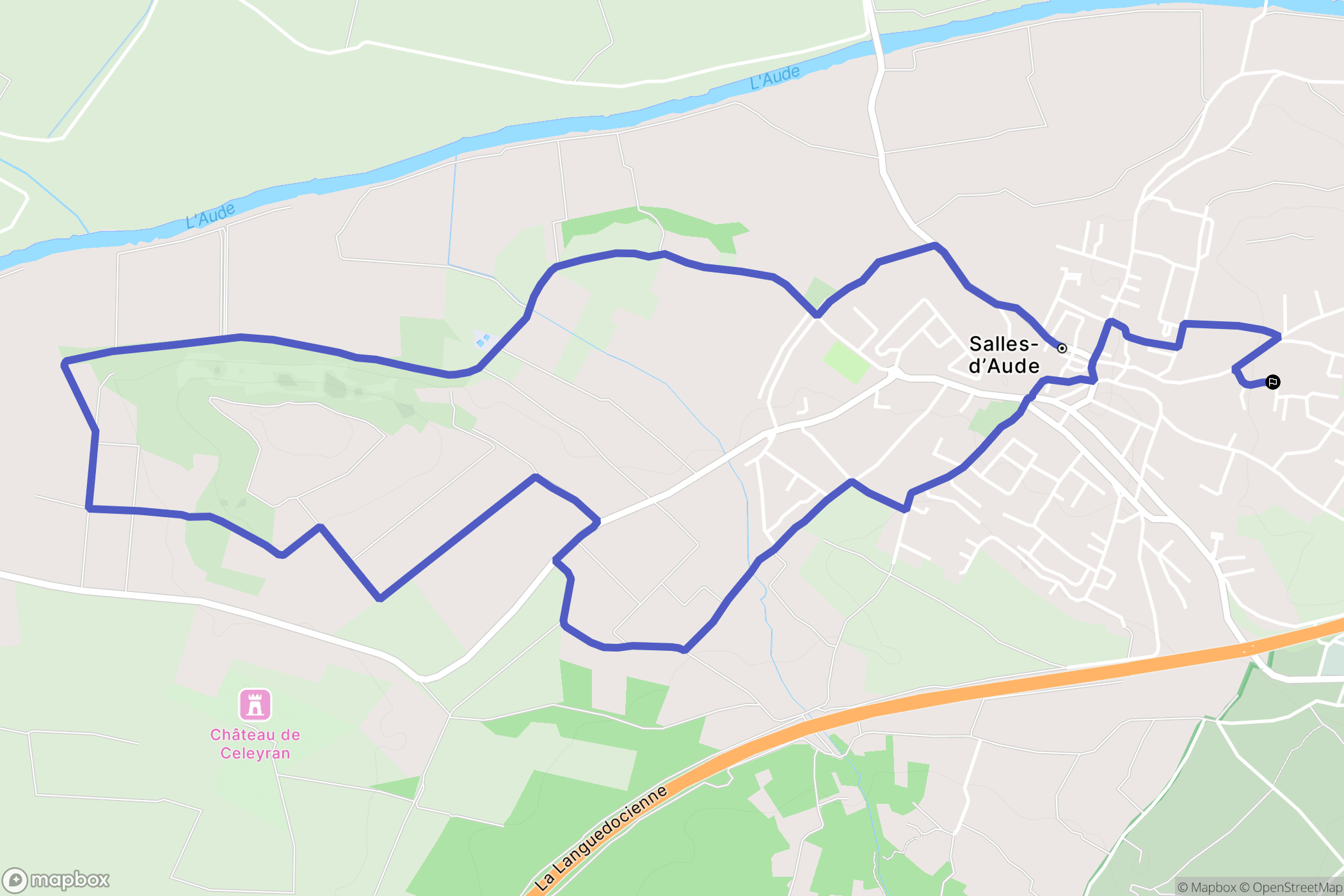Salles-d'Aude : carte du parcours de randonnée - France