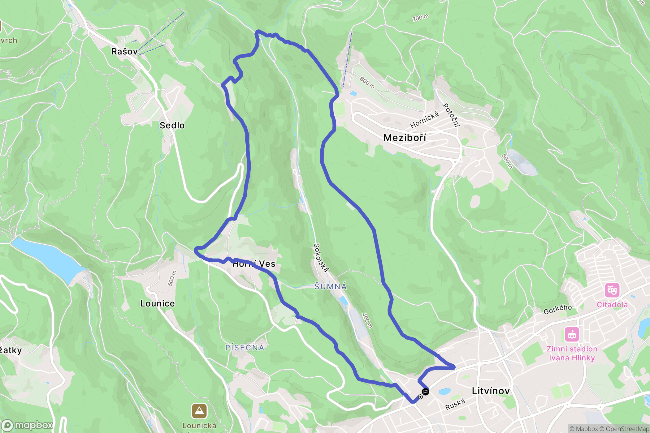 Litvinov: mapa trasy - Czechia
