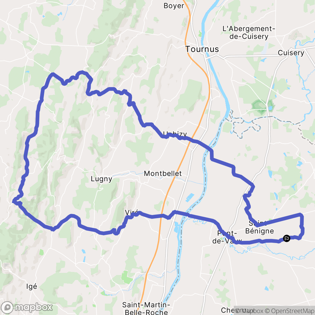 Chavannes-sur-Reyssouze : carte du parcours de randonnée - France