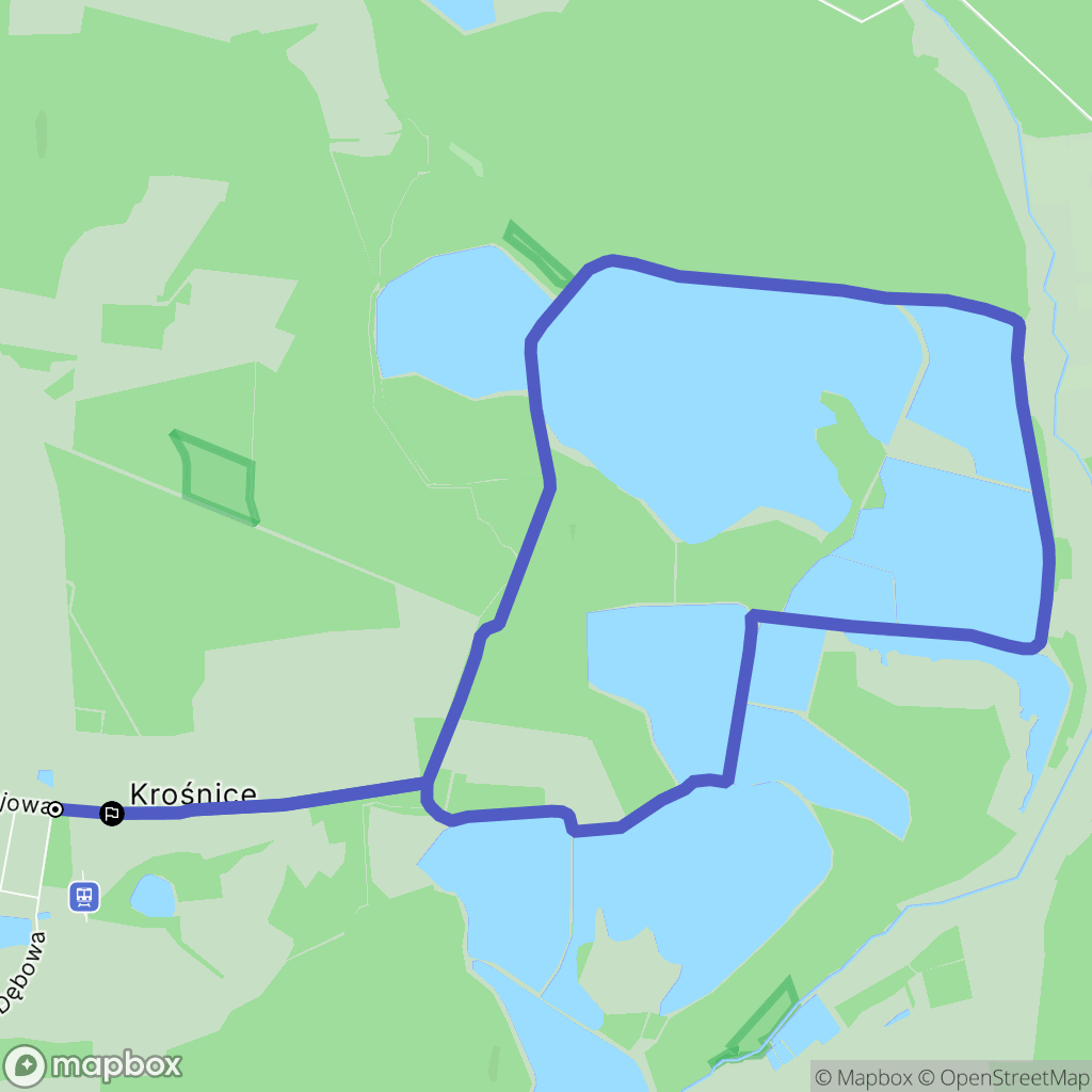 Krośnice: mapa trasy - Poland