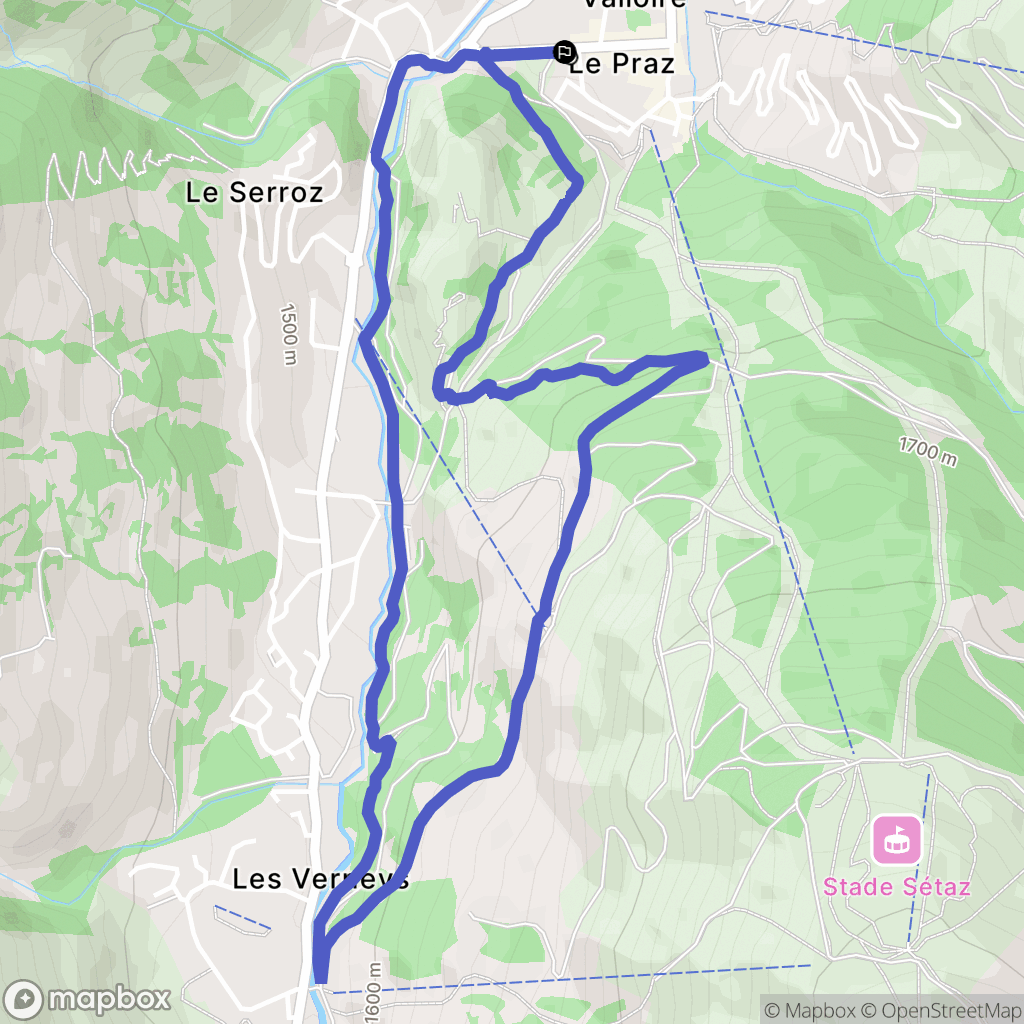 Valloire : carte du parcours de randonnée - France