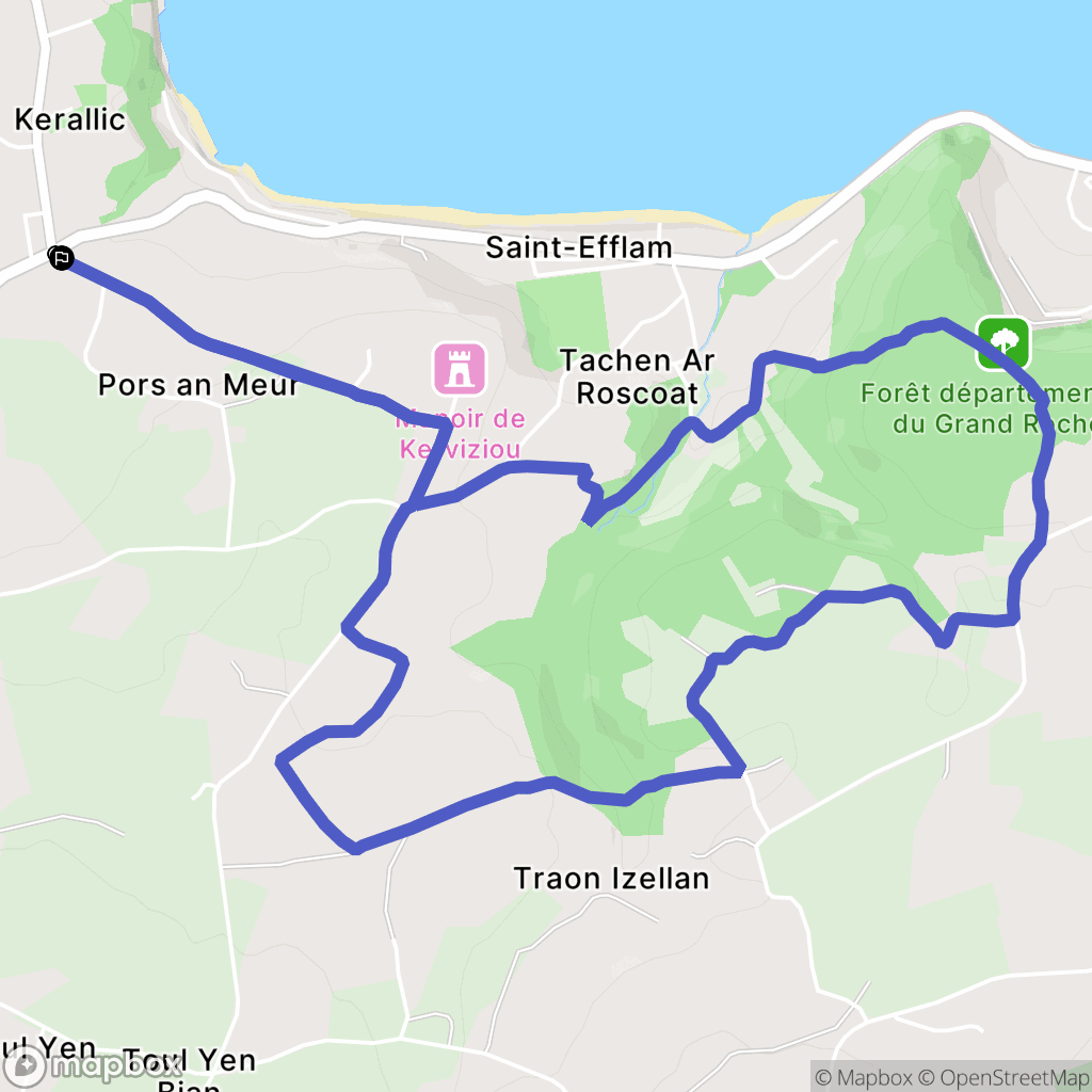 Plestin-les-Grèves : carte du parcours de randonnée - France