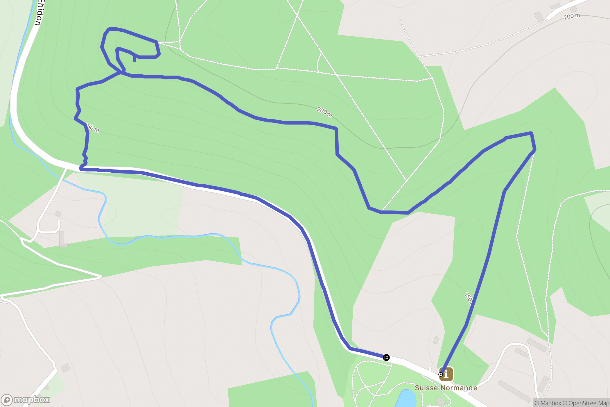 Pontécoulant : carte du parcours de randonnée - France