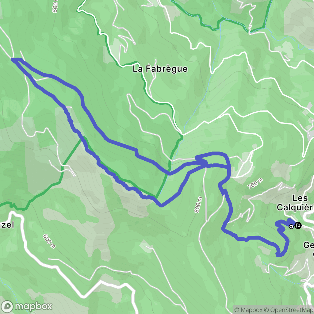 Saint-Germain-de-Calberte : carte du parcours de randonnée - France