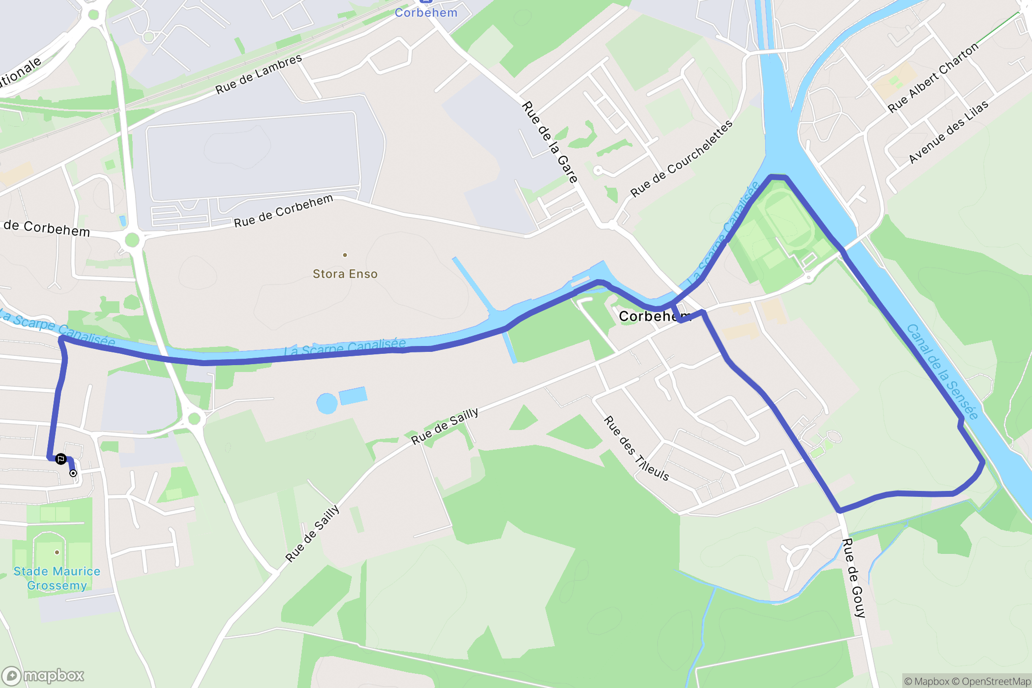 Brebières : carte du parcours de randonnée - France