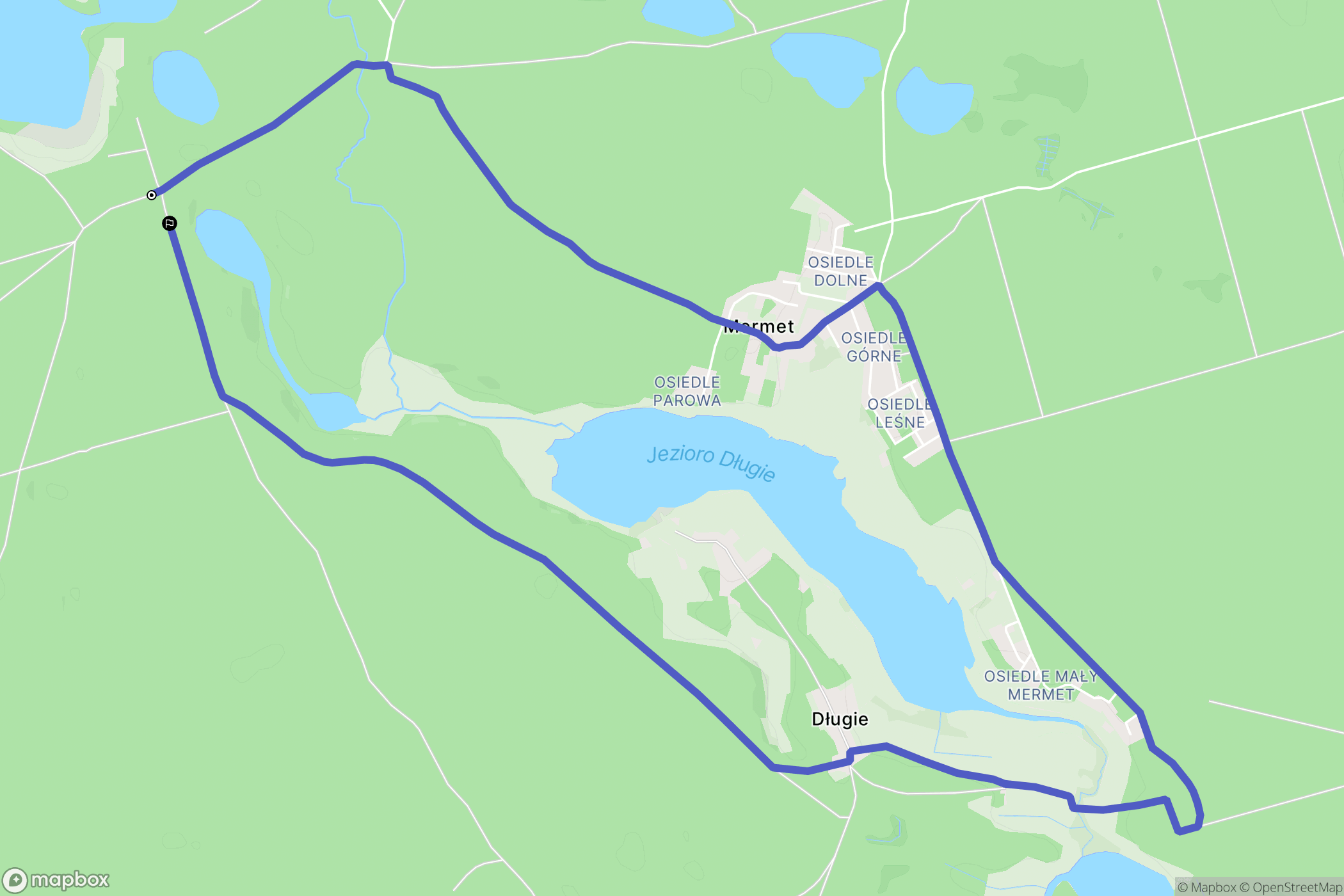 Ocypel: mapa trasy - Poland