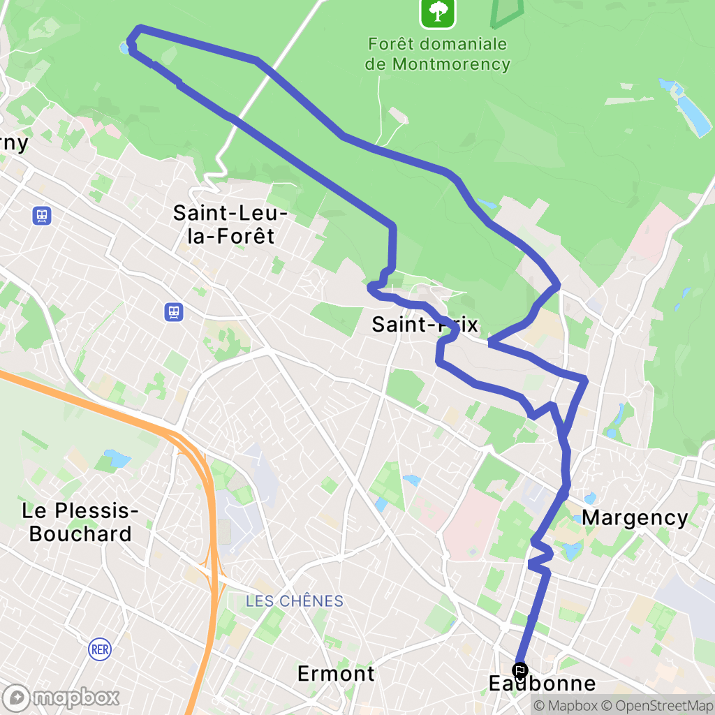 Eaubonne : carte du parcours de randonnée - France