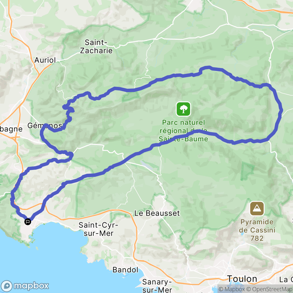 La Ciotat : carte du parcours de randonnée - France