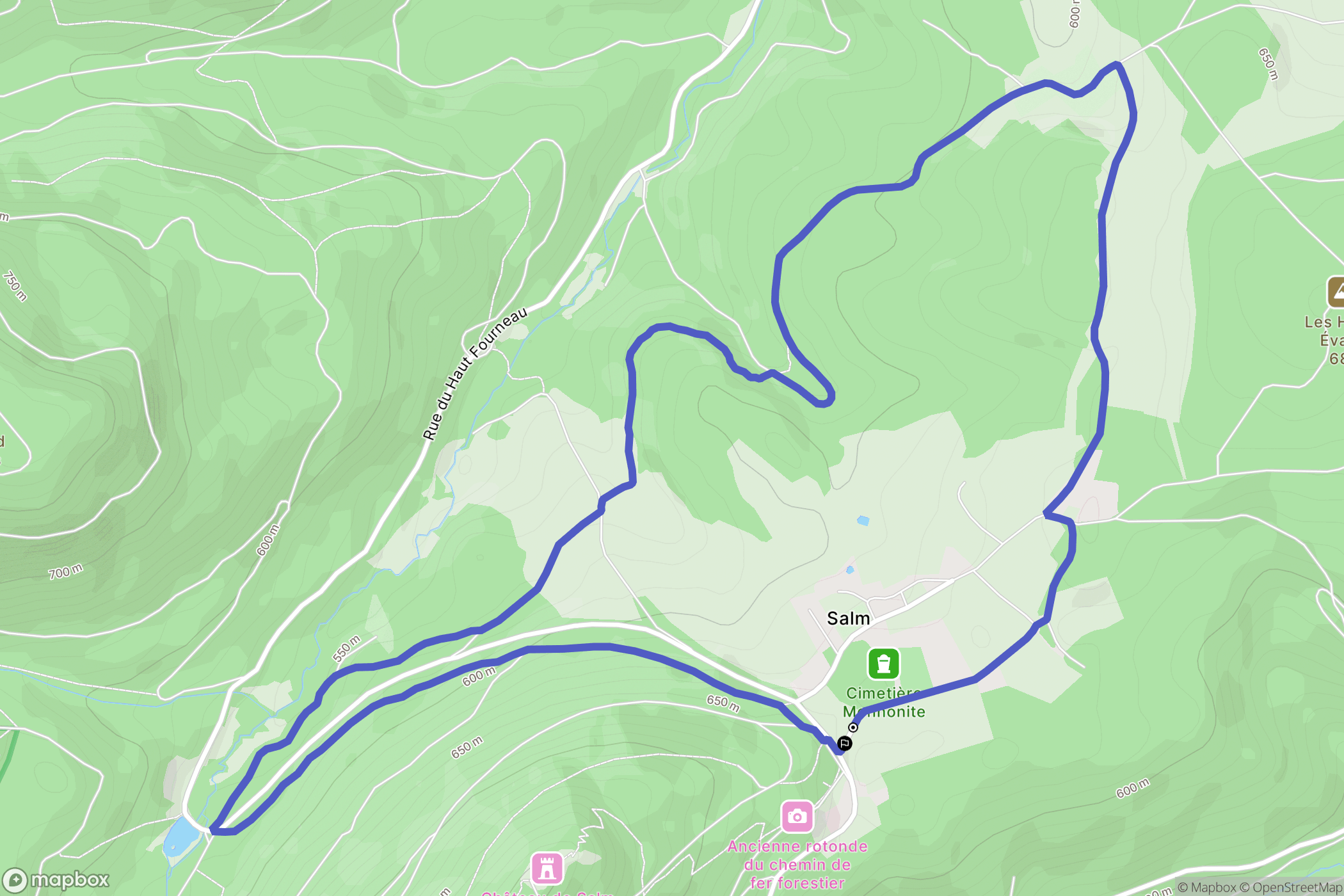 La Broque : carte du parcours de randonnée - France