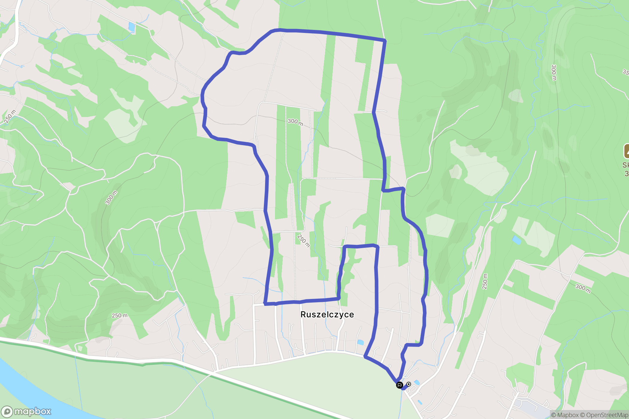 Ruszelczyce: mapa trasy - Poland