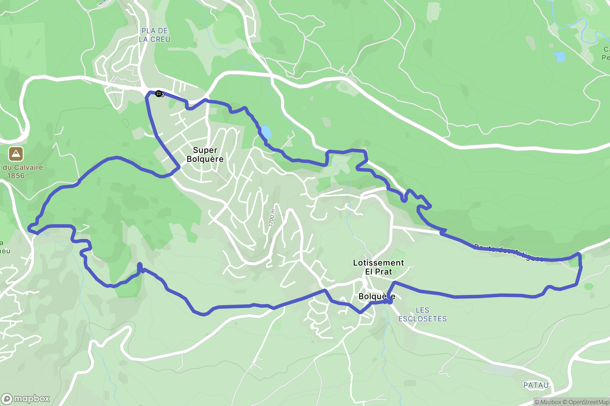 Bolquère : carte du parcours de randonnée - France