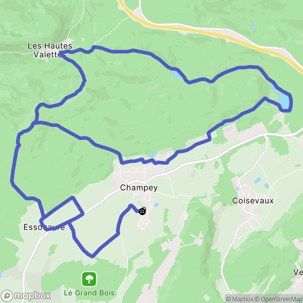 Champey : carte du parcours de randonnée - France