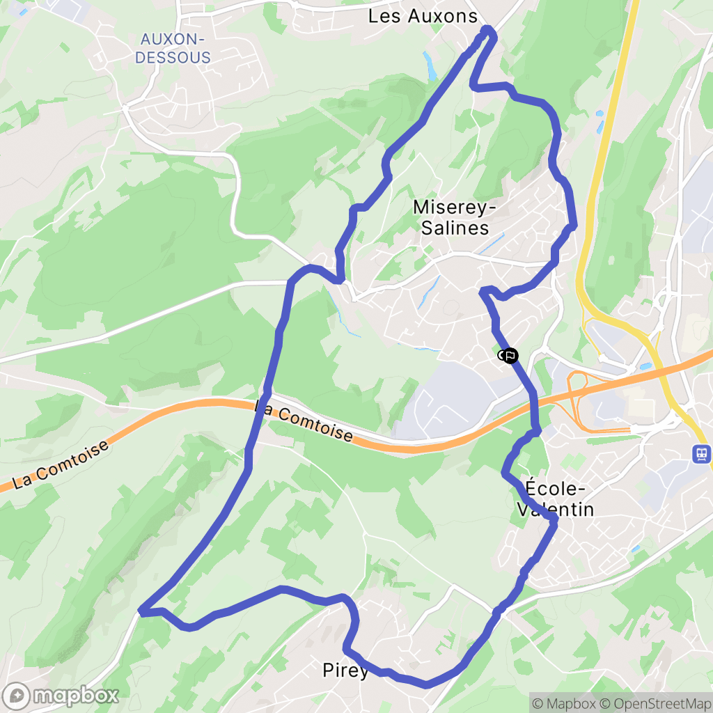 Miserey-Salines : carte du parcours de randonnée - France