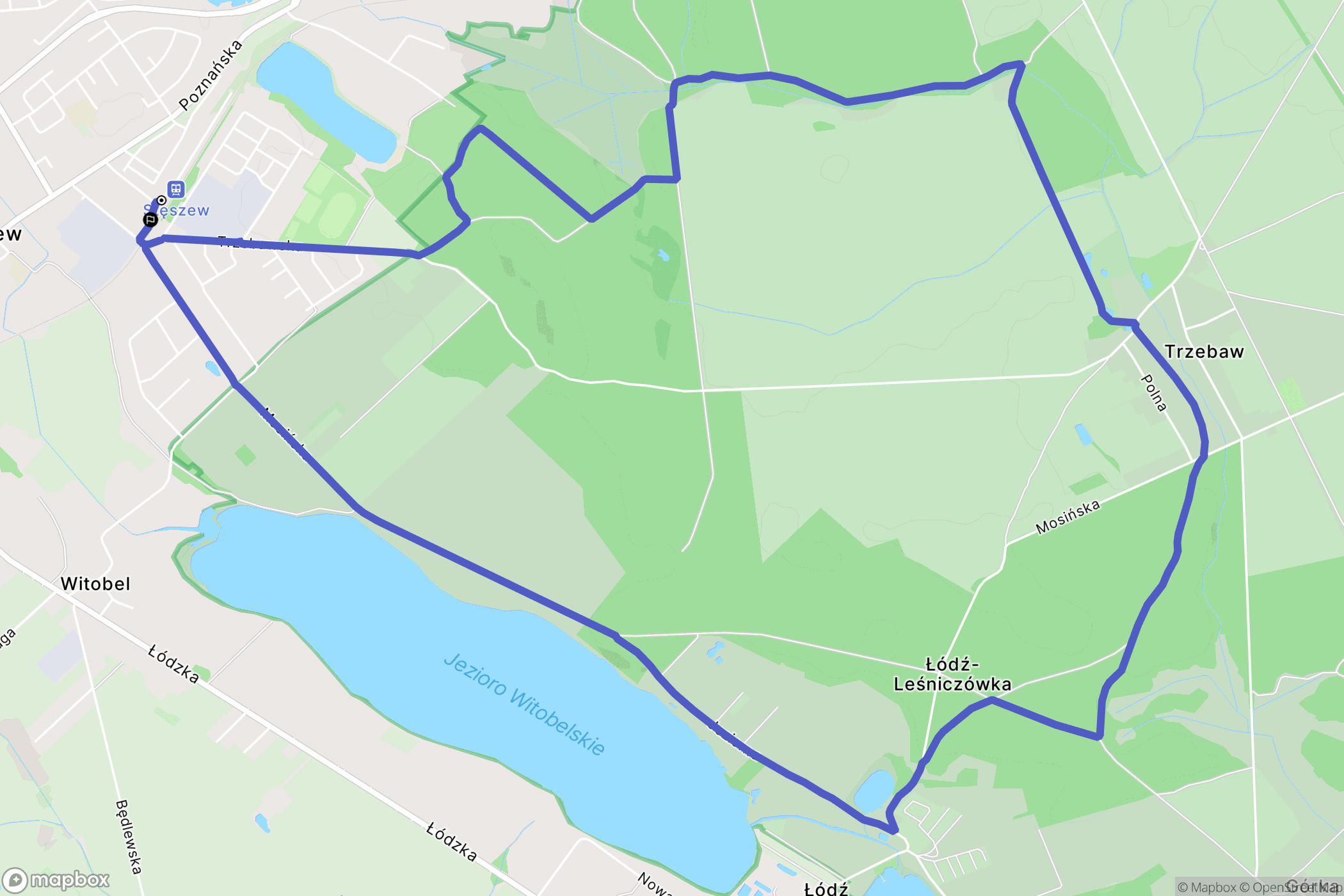 Stęszew: mapa trasy - Poland