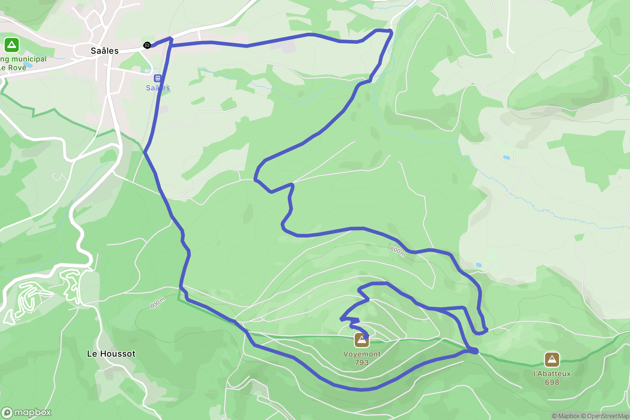 Saales : carte du parcours de randonnée - France