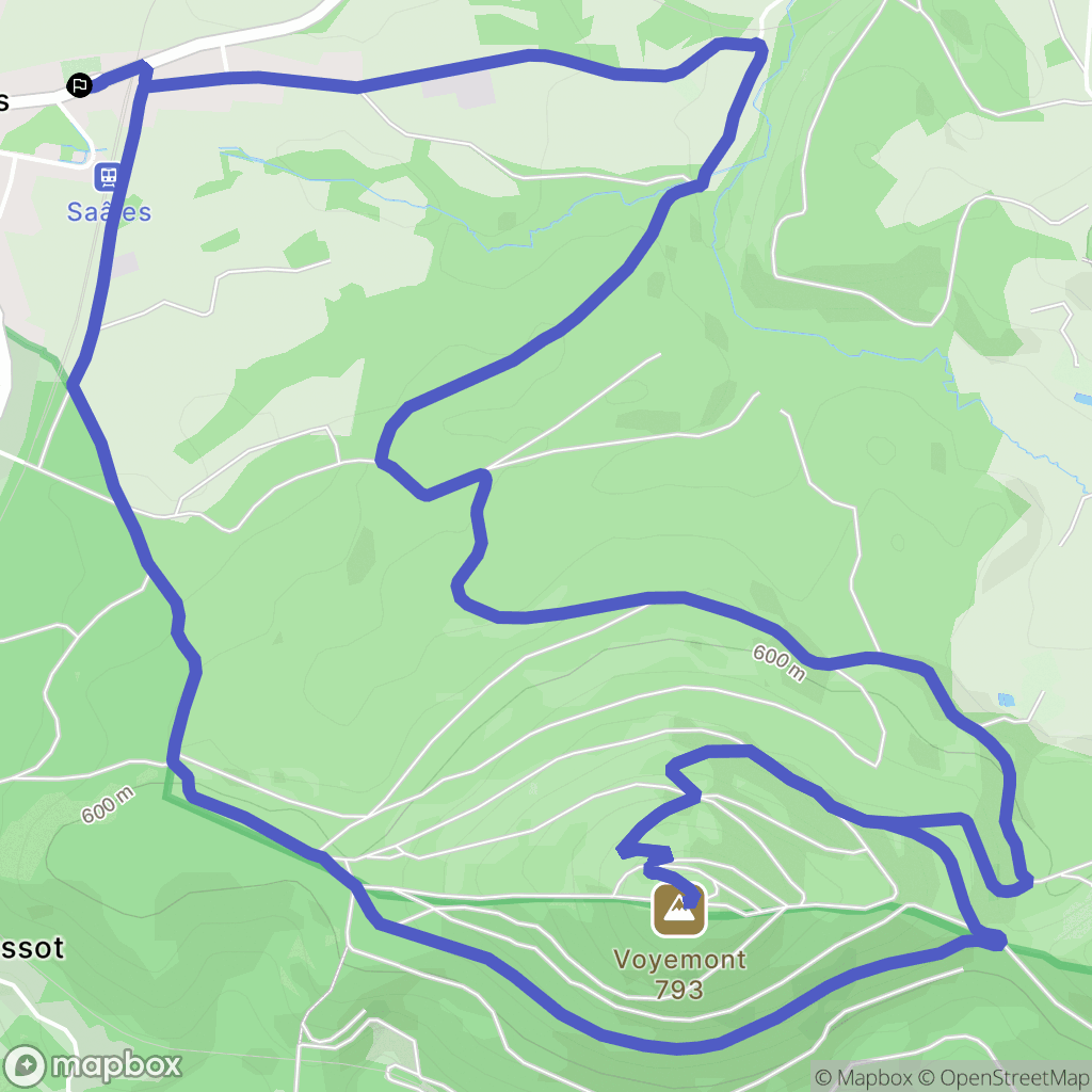 Saales : carte du parcours de randonnée - France
