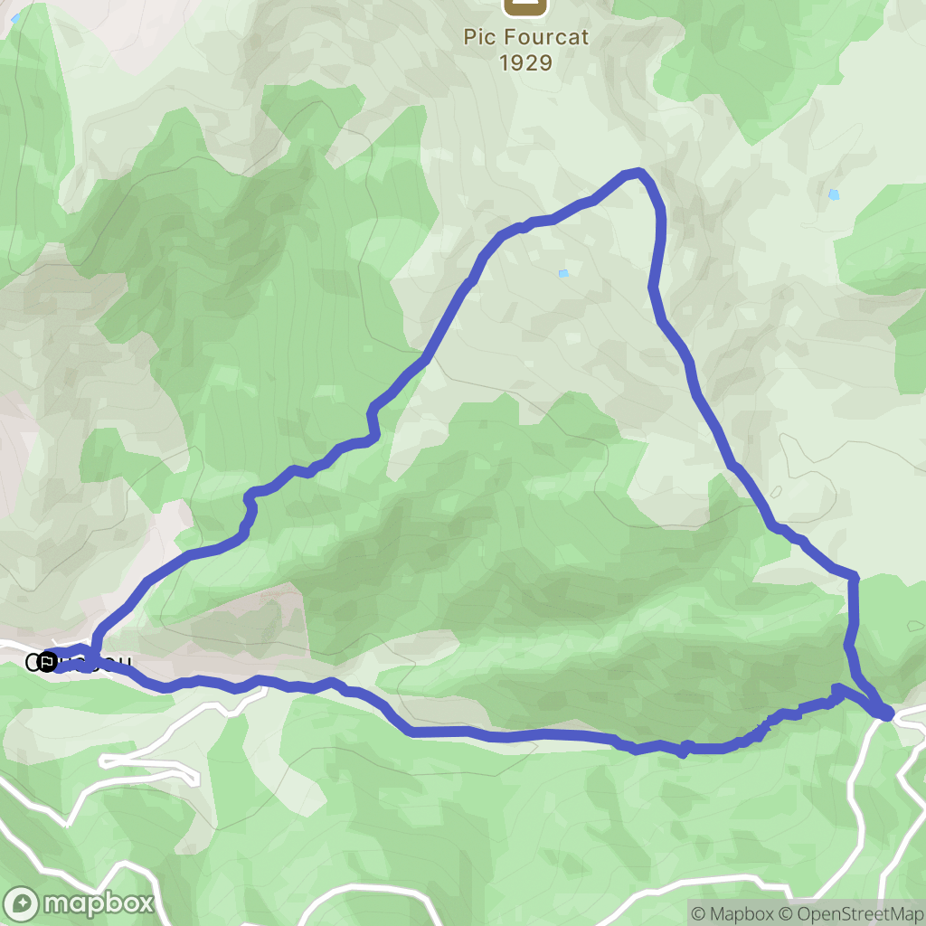 Caussou : carte du parcours de randonnée - France