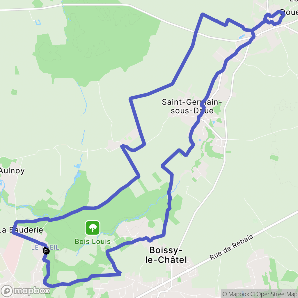 Coulommiers : carte du parcours de randonnée - France