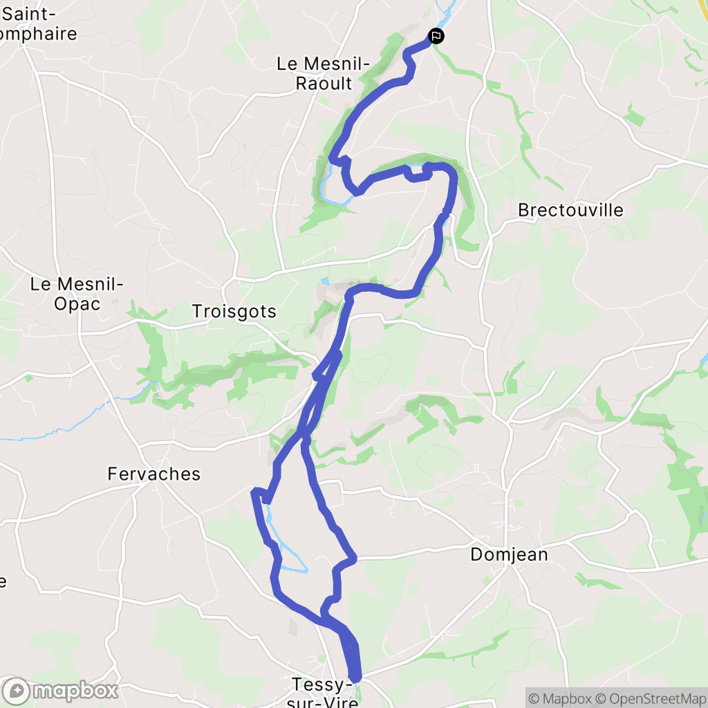 Condé-sur-Vire : carte du parcours de randonnée - France