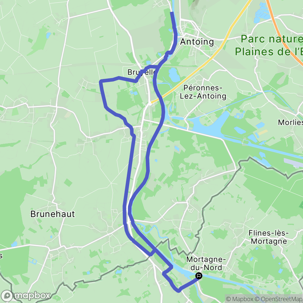 Mortagne-du-Nord : carte du parcours de randonnée - France