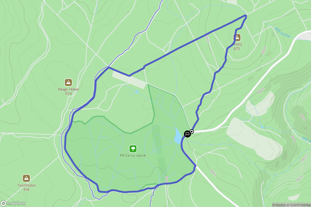 Klíny: mapa trasy - Czechia