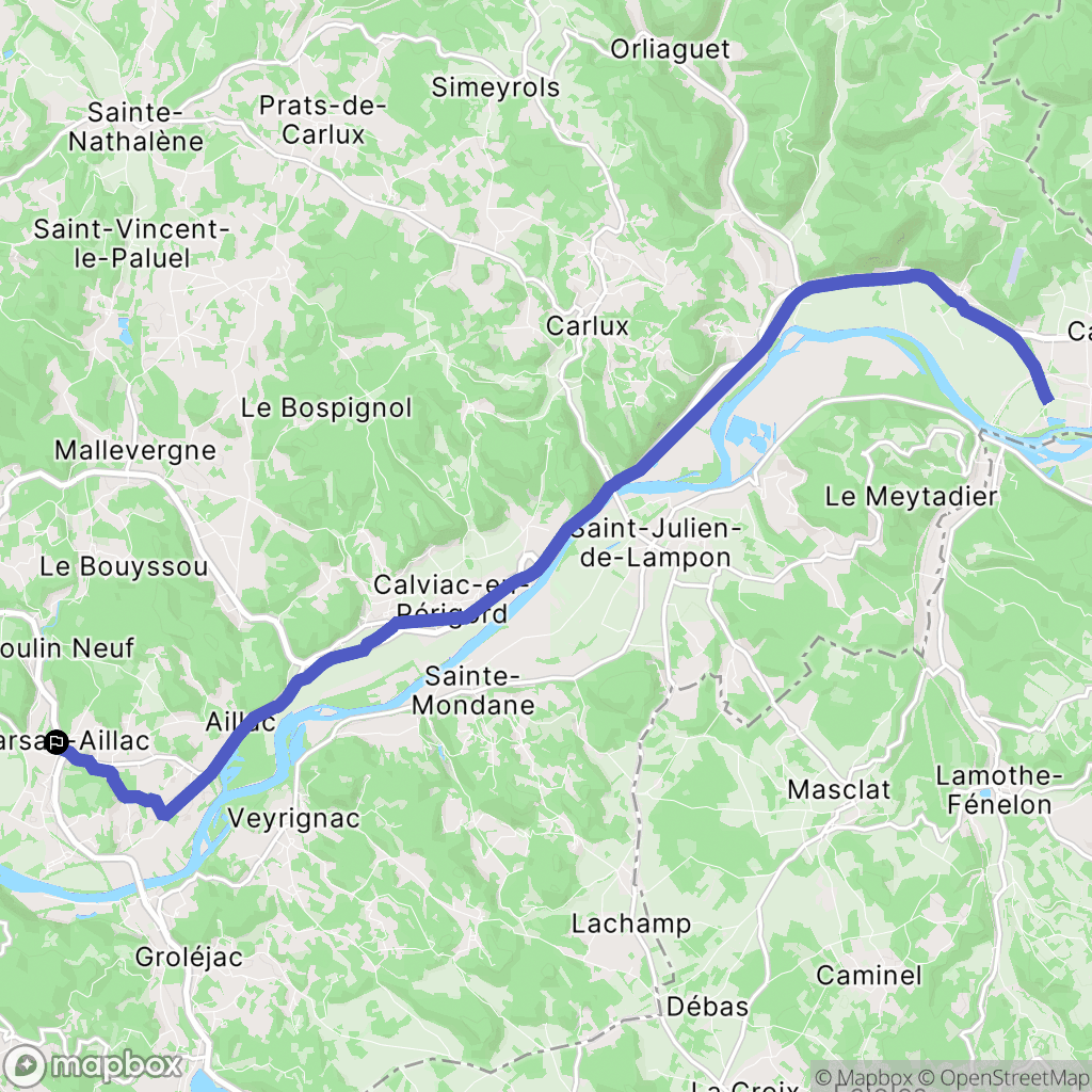 Carsac-Aillac : carte du parcours de randonnée - France