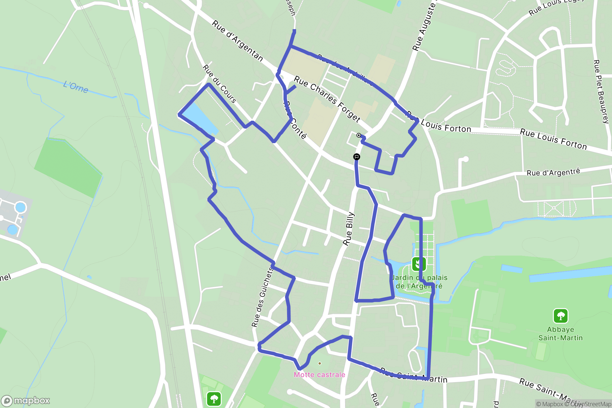 Sées : carte du parcours de randonnée - France