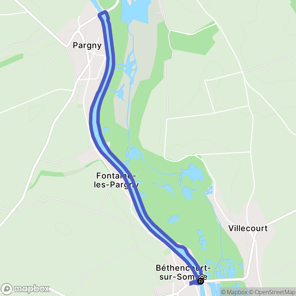 Béthencourt-sur-Somme : carte du parcours de randonnée - France