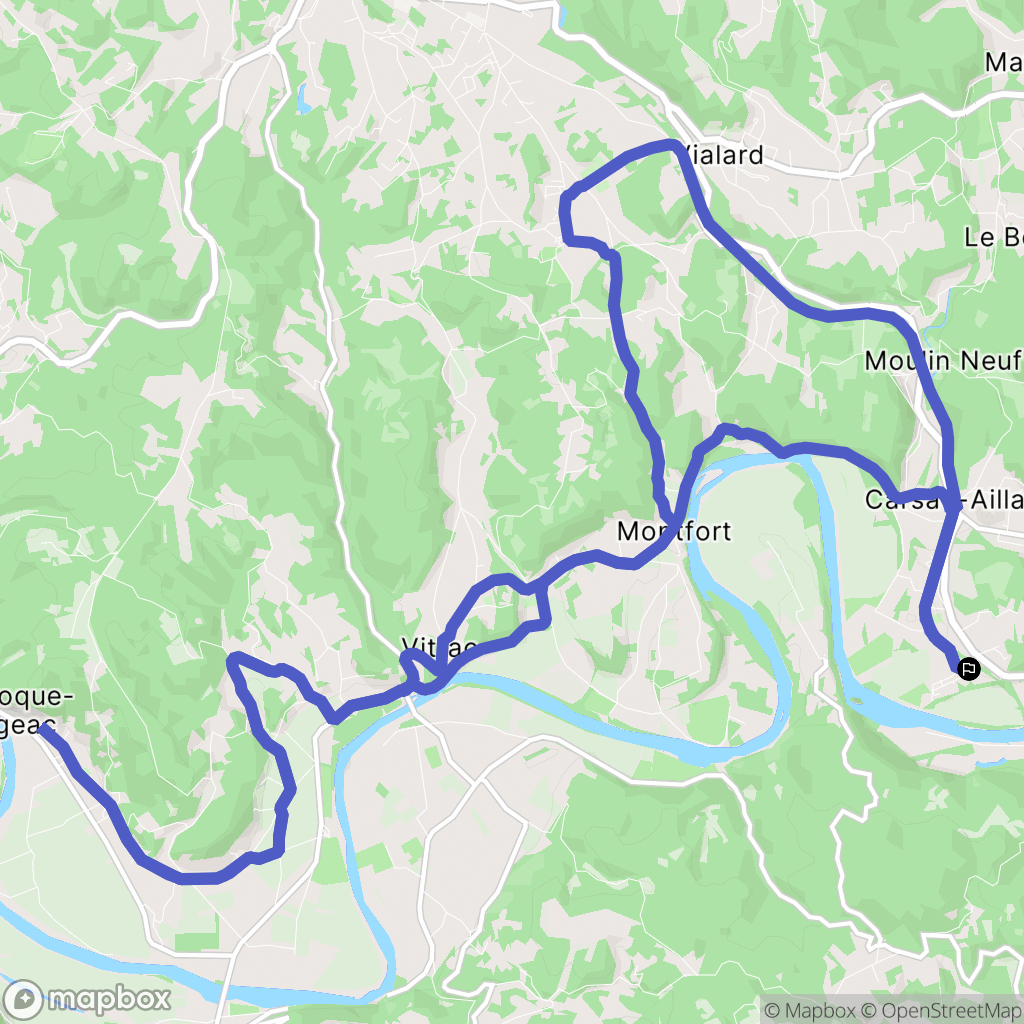 Carsac-Aillac : carte du parcours de randonnée - France