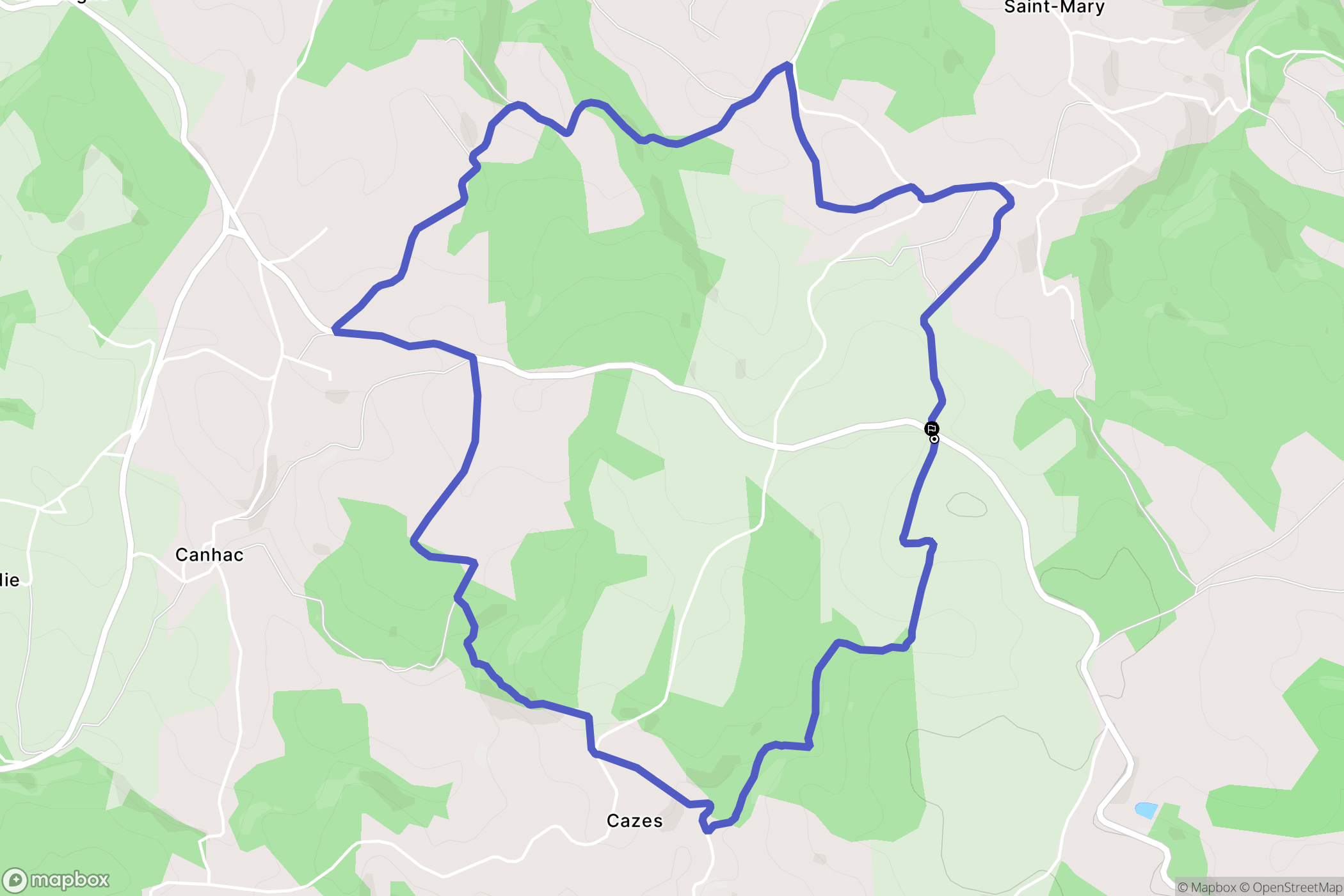 Roannes-Saint-Mary : carte du parcours de randonnée - France