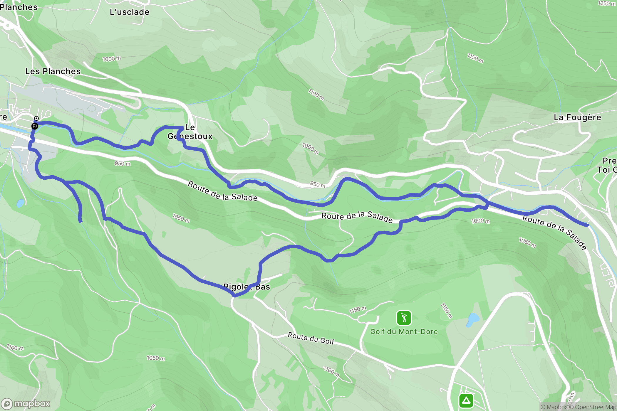 La Bourboule : carte du parcours de randonnée - France