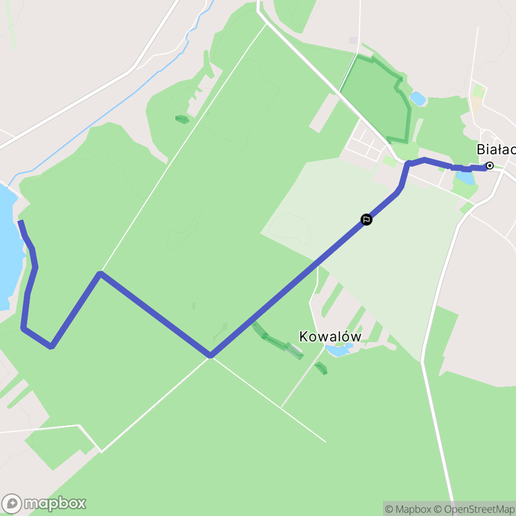 Białaczów: mapa trasy - Poland