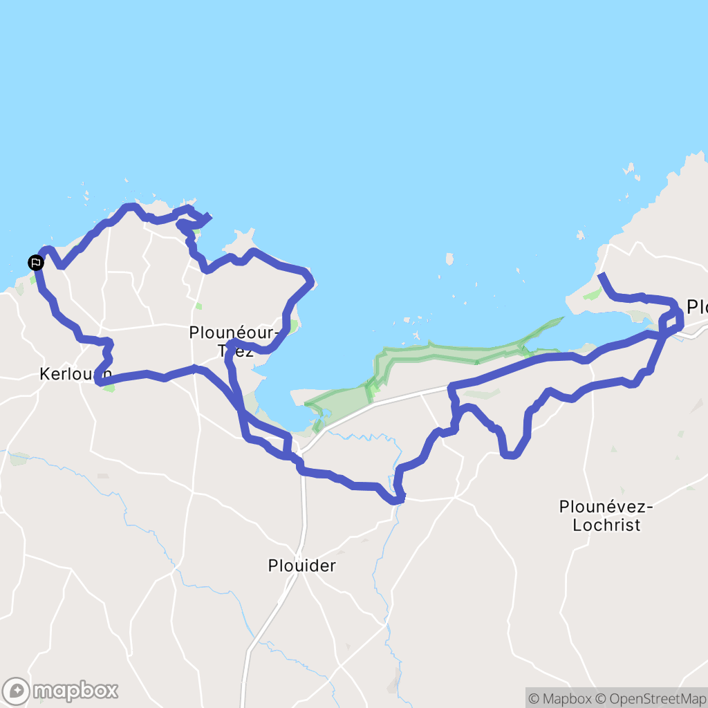Kerlouan : carte du parcours de randonnée - France