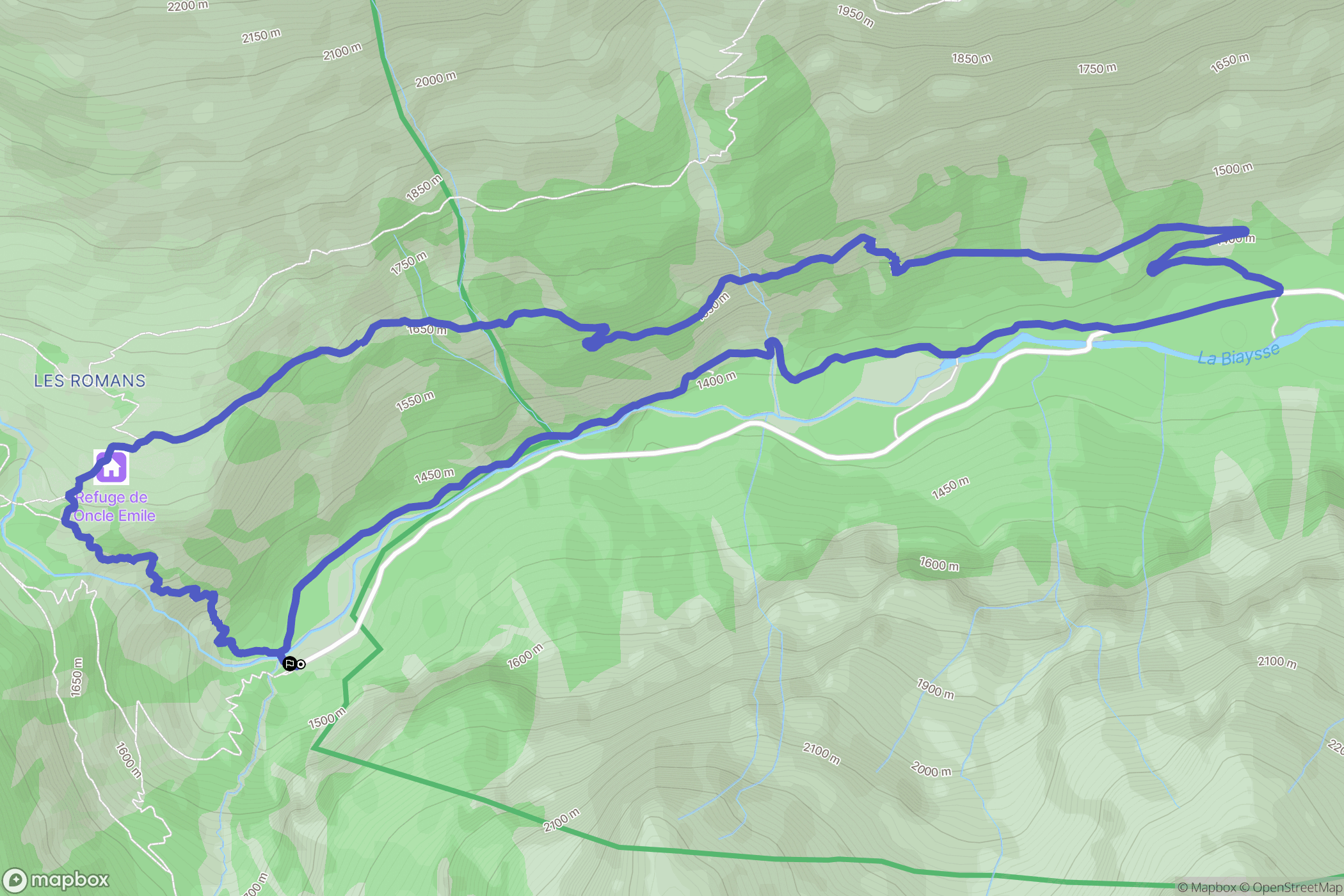 Freissinières : carte du parcours de randonnée - France
