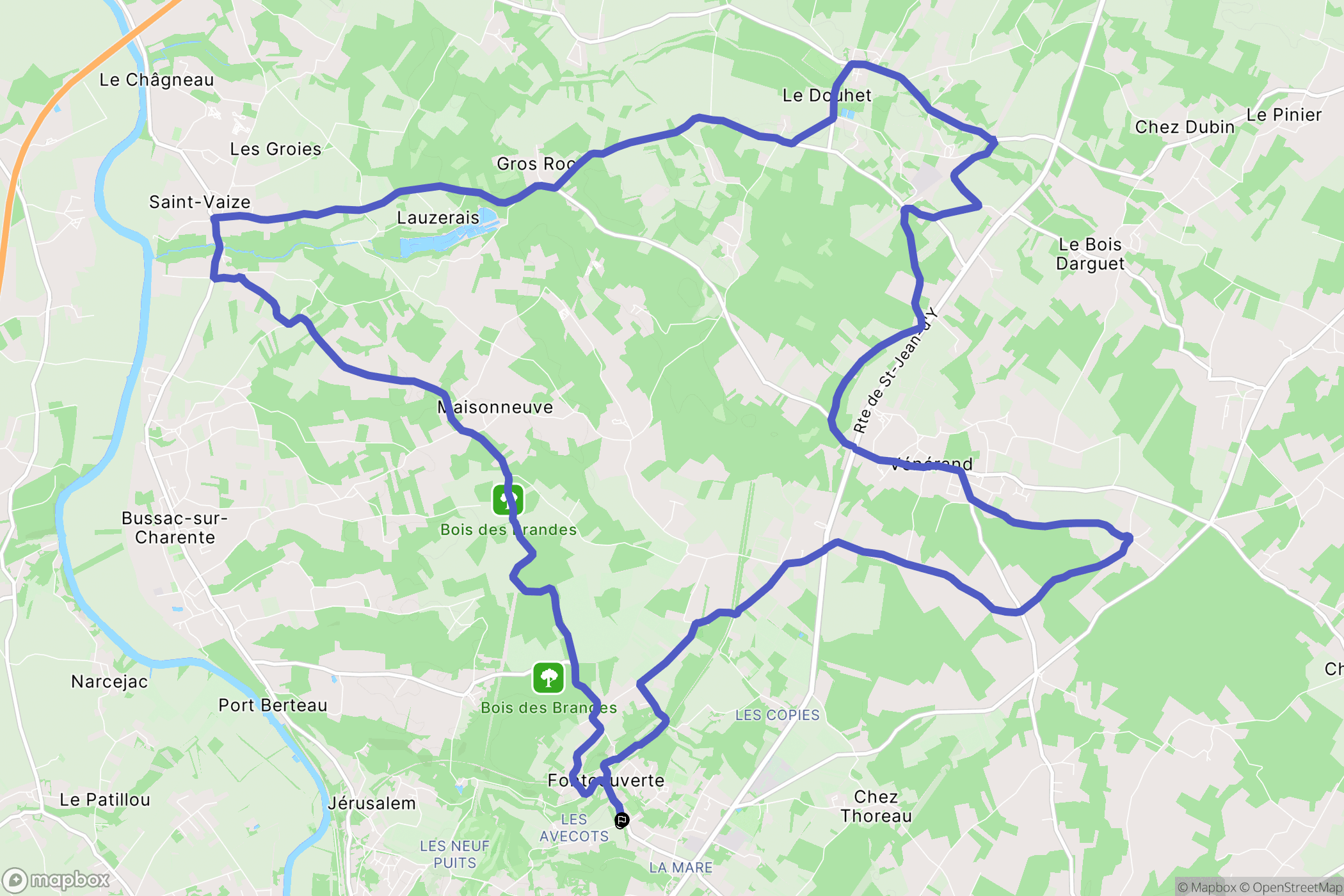 Fontcouverte : carte du parcours de randonnée - France