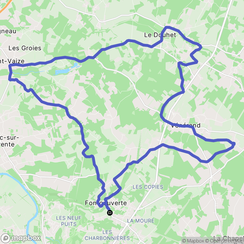 Fontcouverte : carte du parcours de randonnée - France