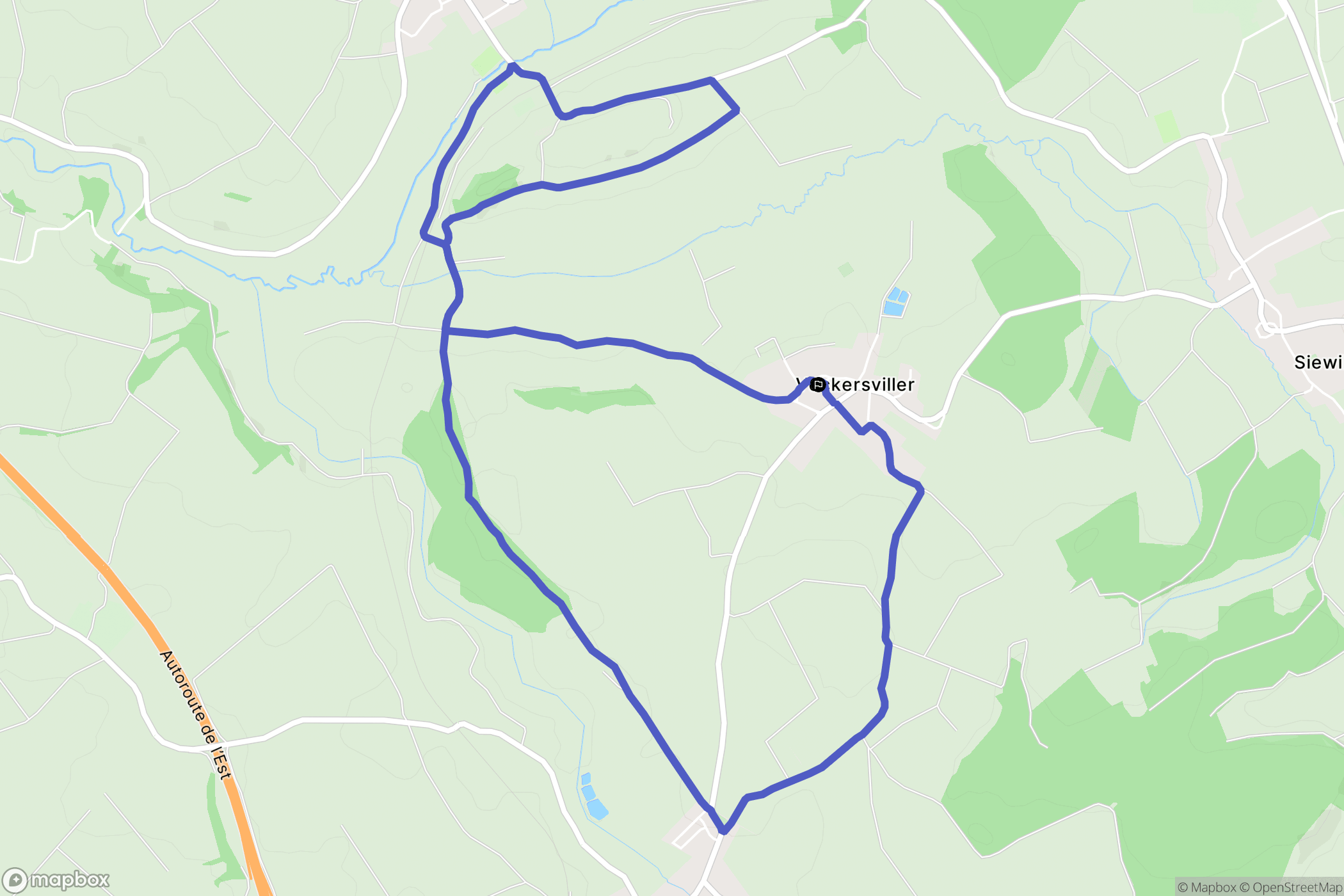 Veckersviller : carte du parcours de randonnée - France