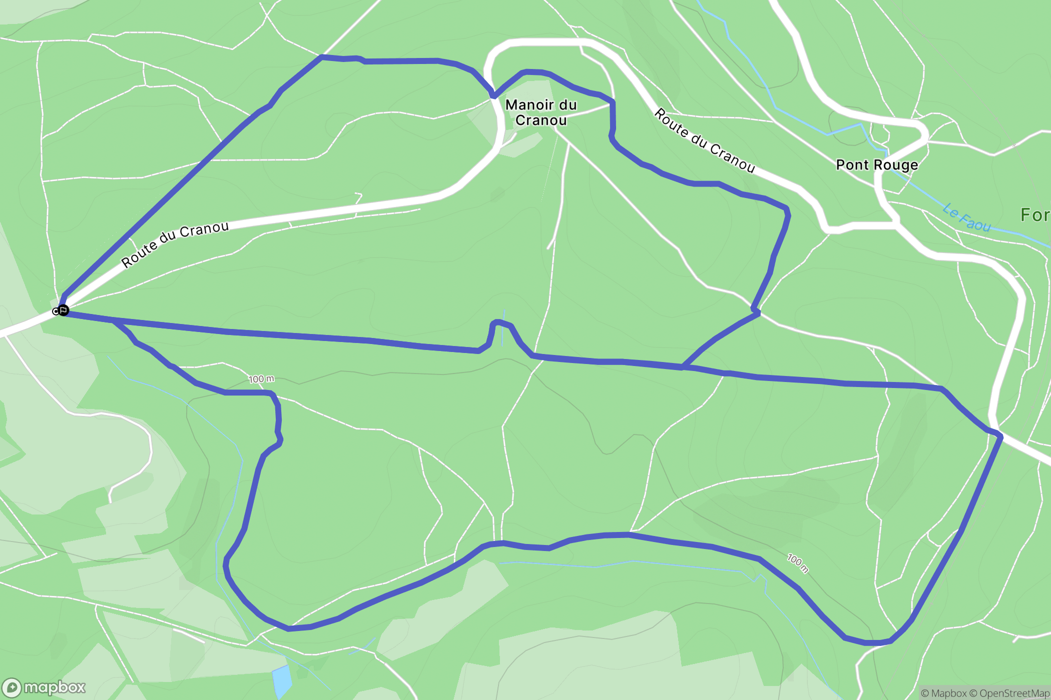 Le Faou : carte du parcours de randonnée - France