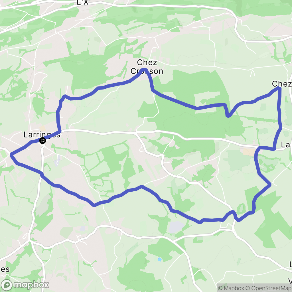 Larringes : carte du parcours de randonnée - France