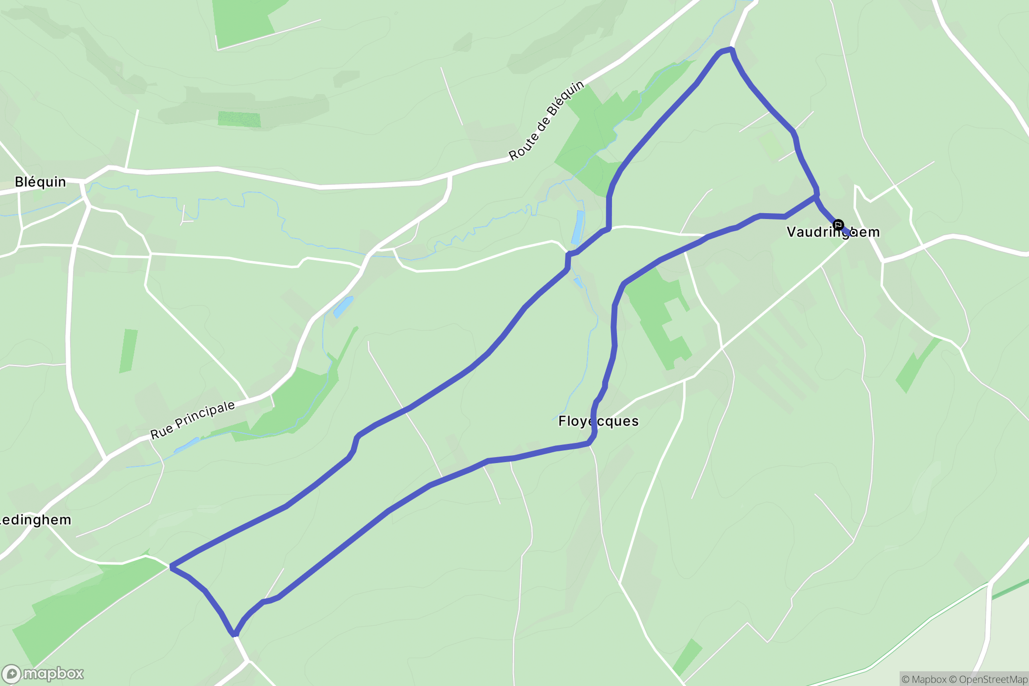 Vaudringhem : carte du parcours de randonnée - France