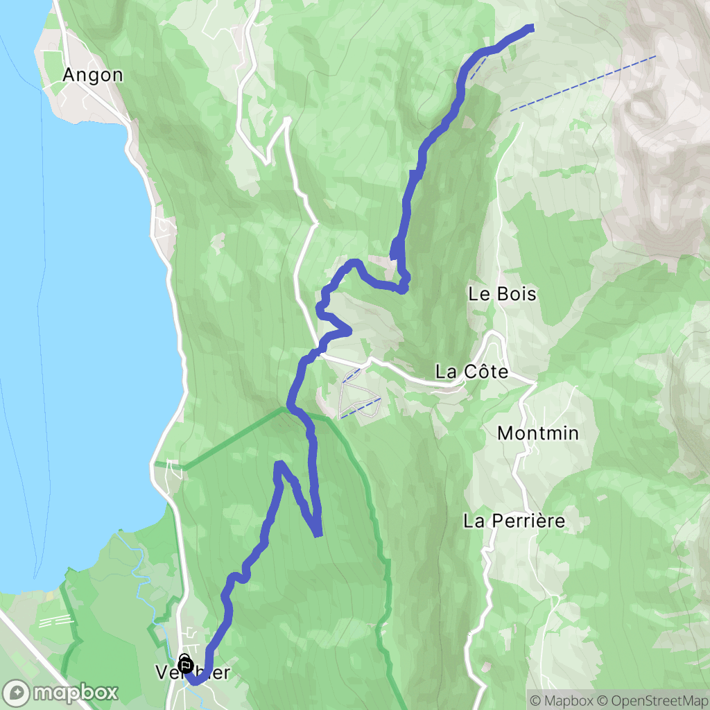 Doussard : carte du parcours de randonnée - France