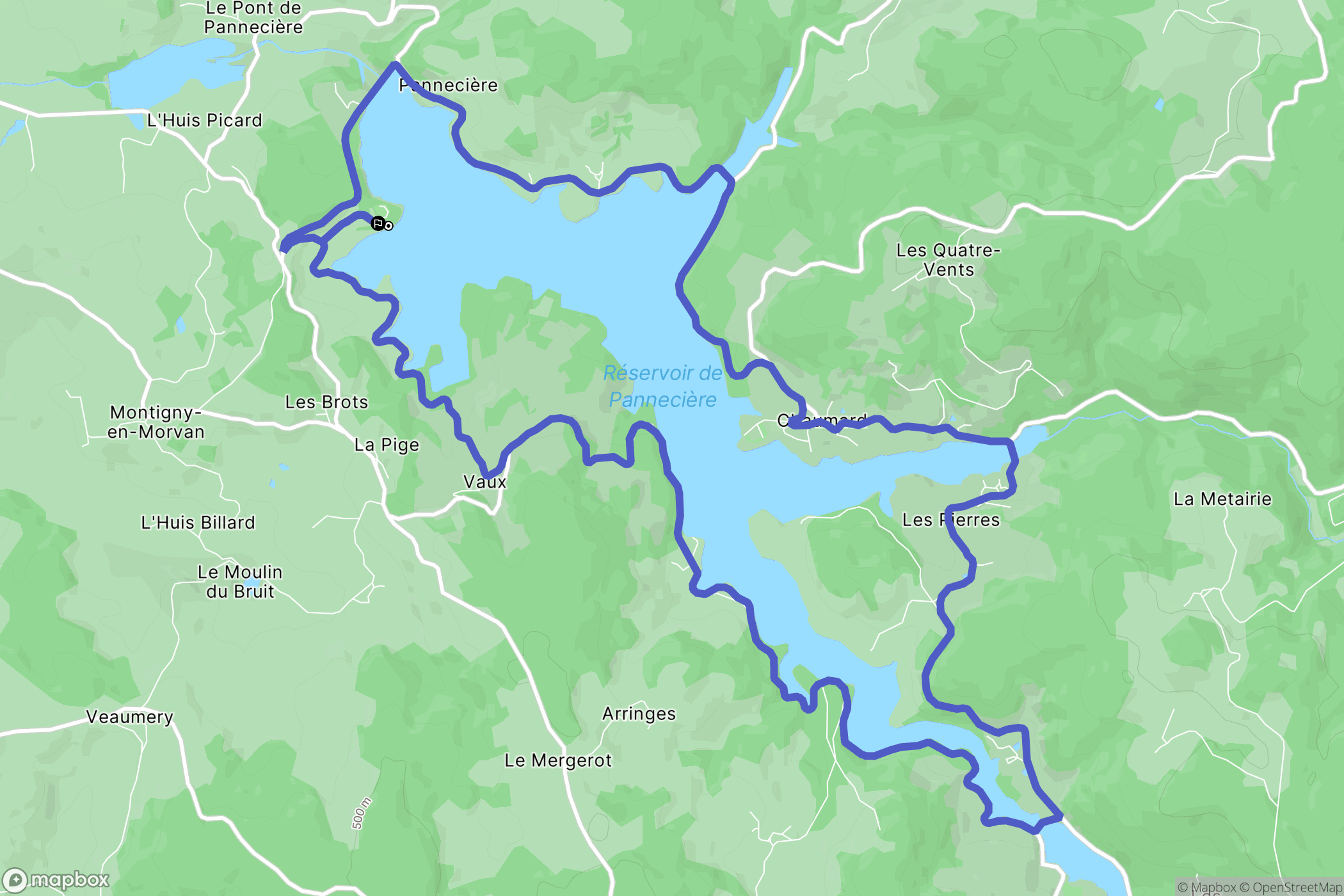 Montigny-en-Morvan : carte du parcours de randonnée - France