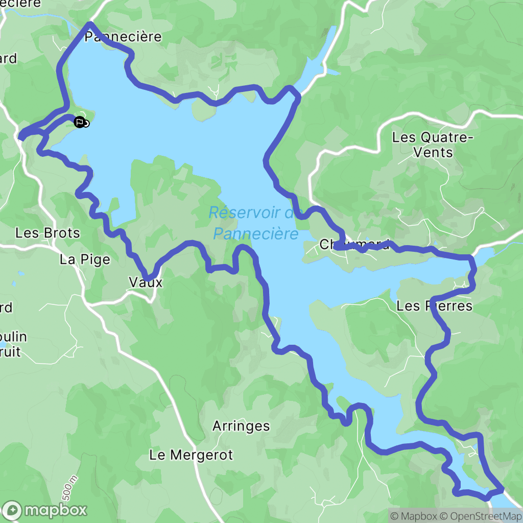 Montigny-en-Morvan : carte du parcours de randonnée - France