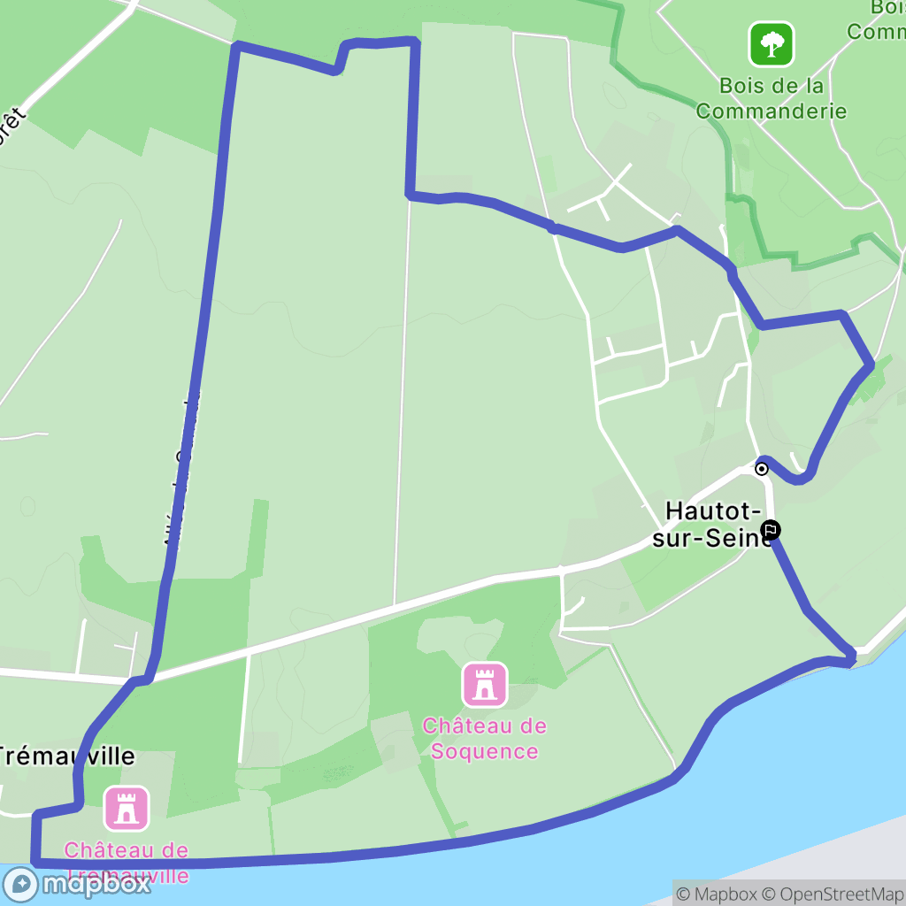 Hautot-sur-Seine : carte du parcours de randonnée - France