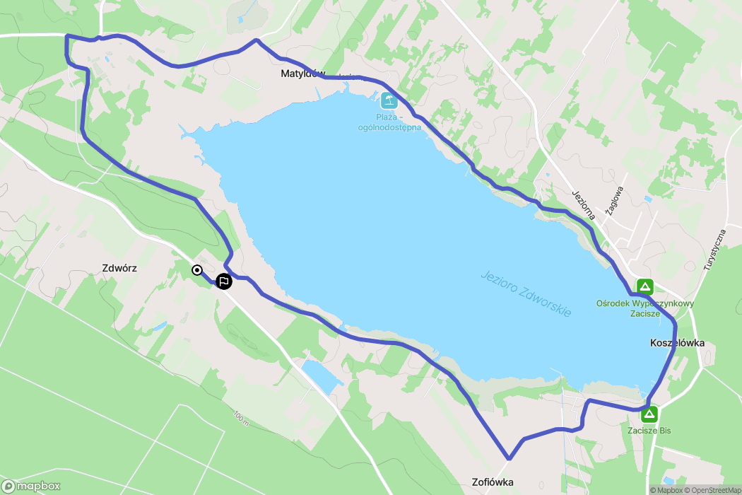 Zdwórz: mapa trasy - Poland