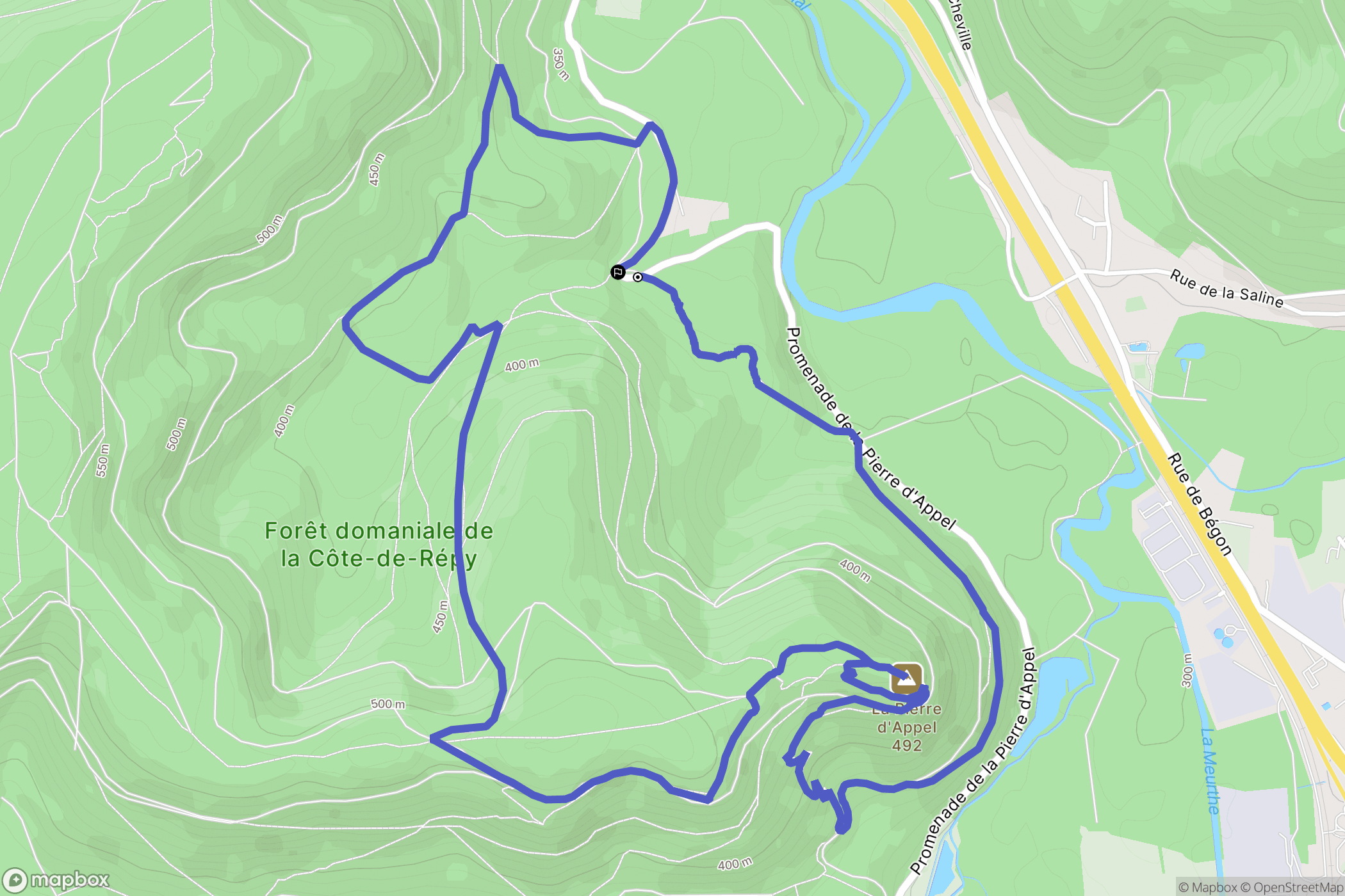 Étival-Clairefontaine : carte du parcours de randonnée - France