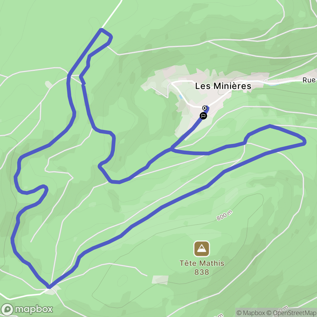 Grandfontaine : carte du parcours de randonnée - France