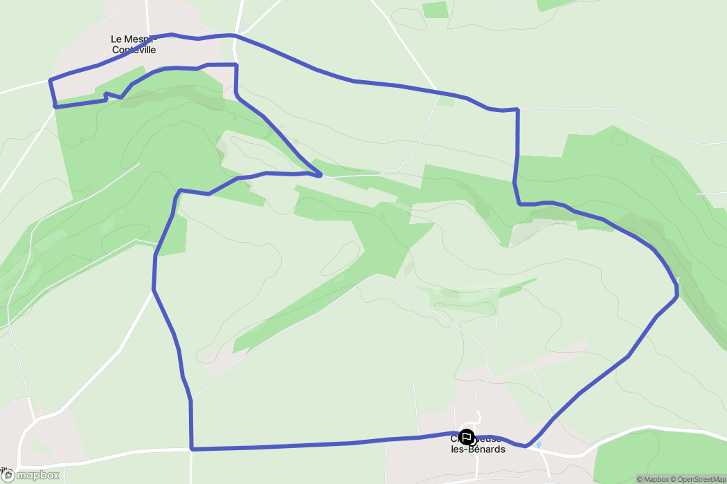 Choqueuse-les-Bénards : carte du parcours de randonnée - France