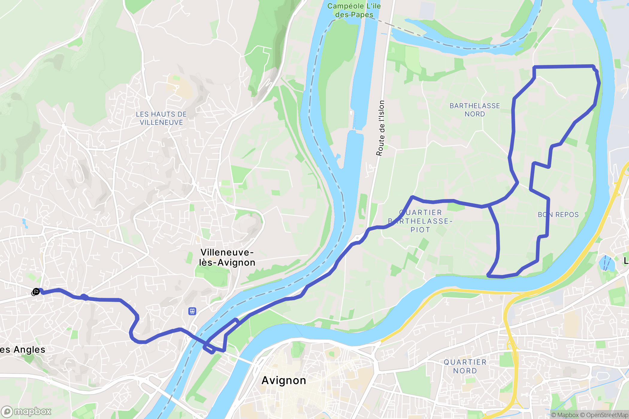 Les Angles : carte du parcours de randonnée - France