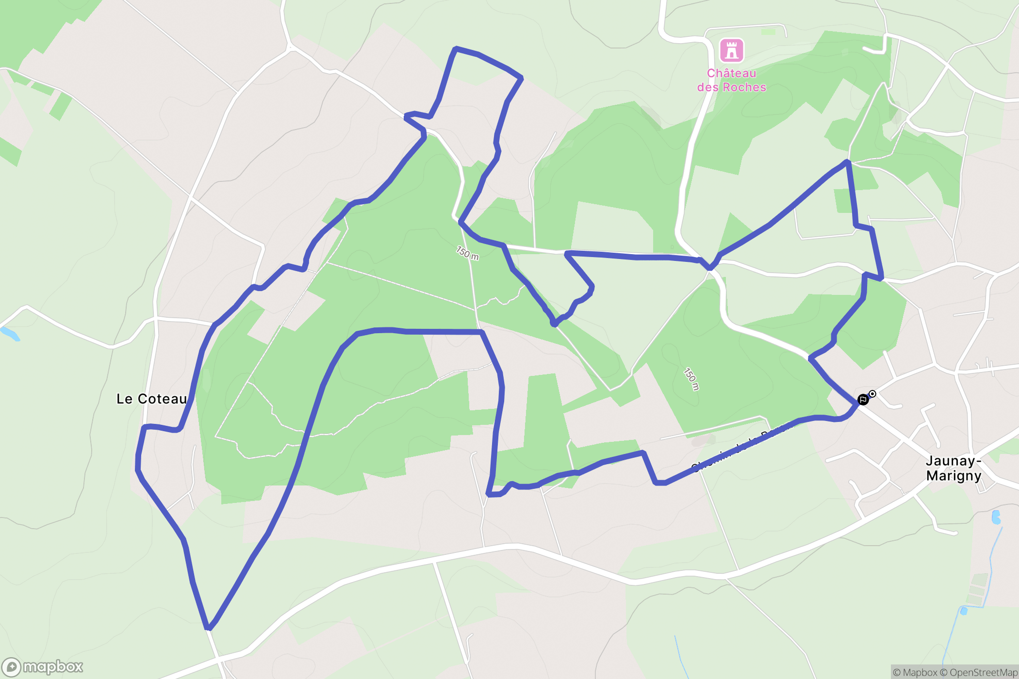 Jaunay-Marigny : carte du parcours de randonnée - France